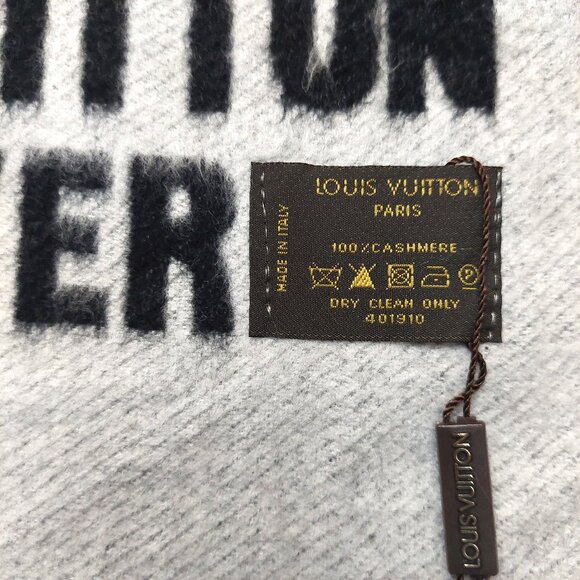 LOUIS VUITTON LV FOREVER Classic Vintage Reversible Grey & Black Scarf VWT - Picture 10 of 11